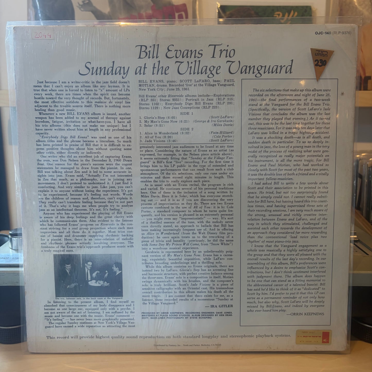 Bill Evans Trio Featuring Scott La Faro - Sunday At The Village Vanguard