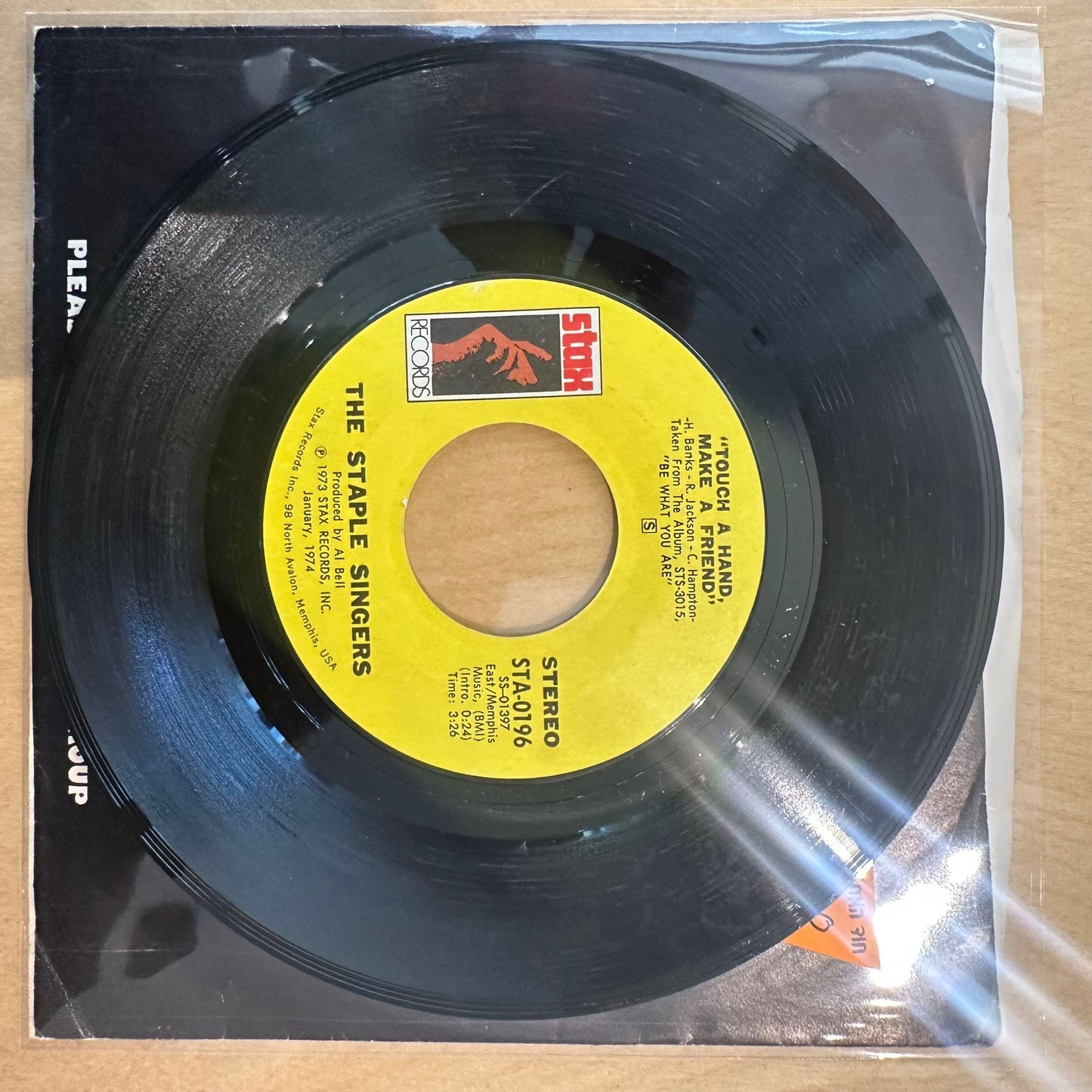 The Staple Singers — Touch A Hand, Make A Friend / Tellin' Lies 7"