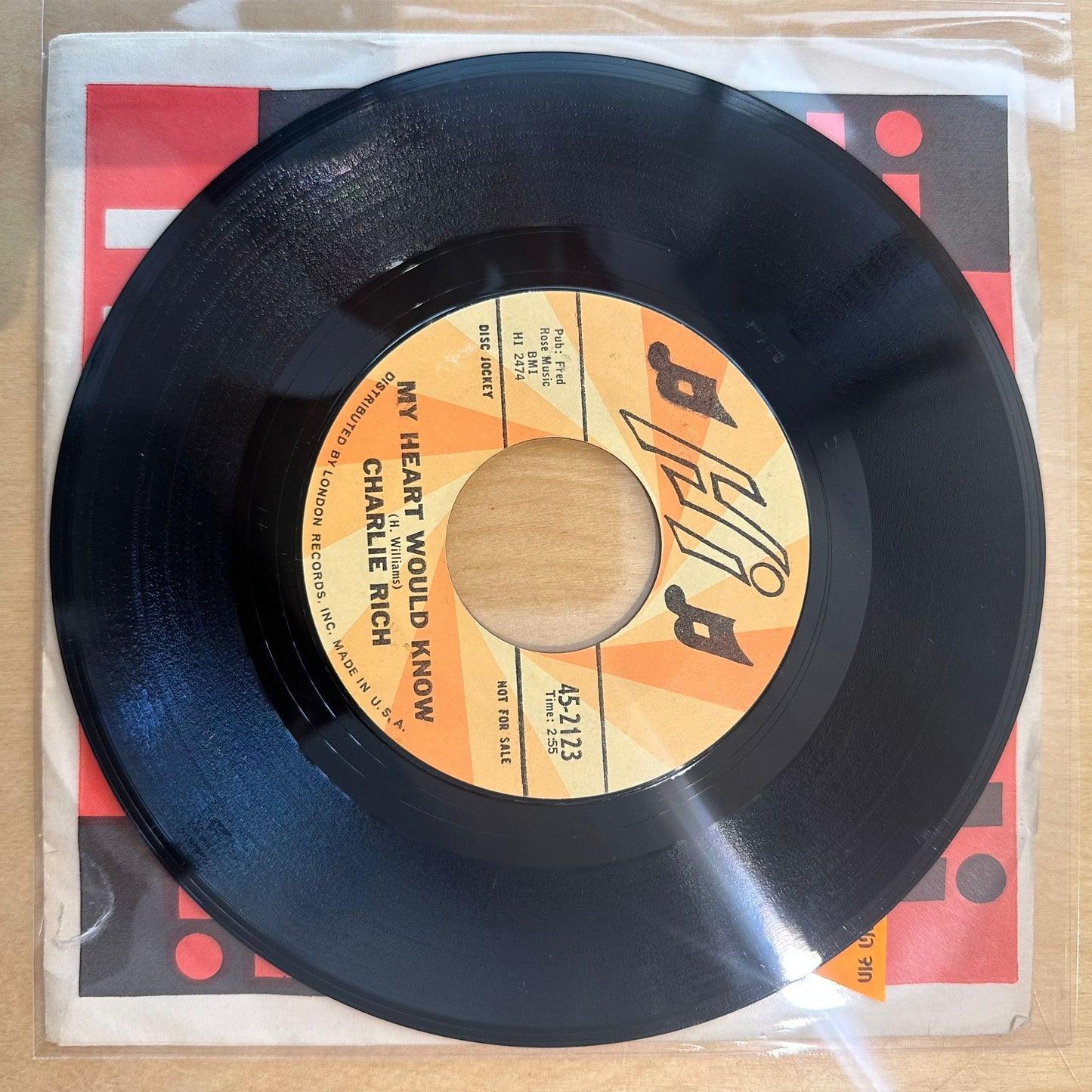 Charlie Rich — Nobody's Lonesome For Me / My Heart Would Know 7"