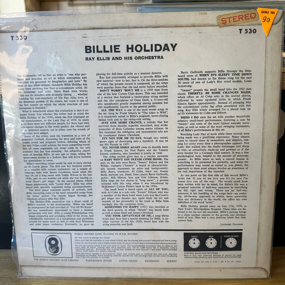 billie holiday - ray ellis and his orchestra