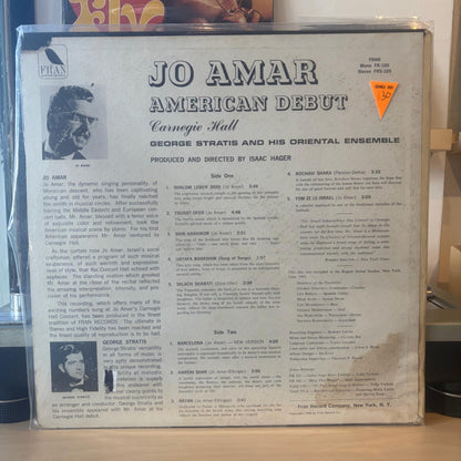 Jo Amar With George Stratis And His Oriental Ensemble - American Debut - Carnegie Hall