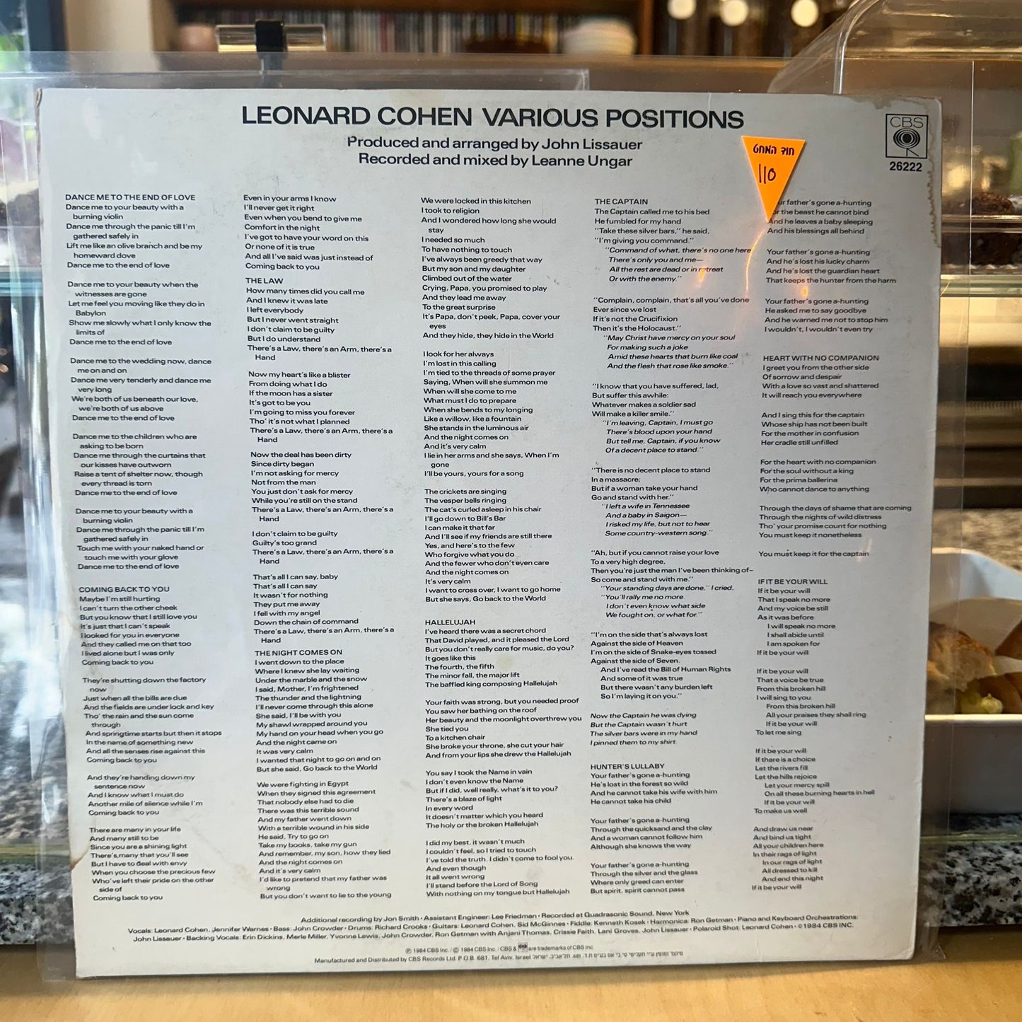 Leonard Cohen - Various Positions