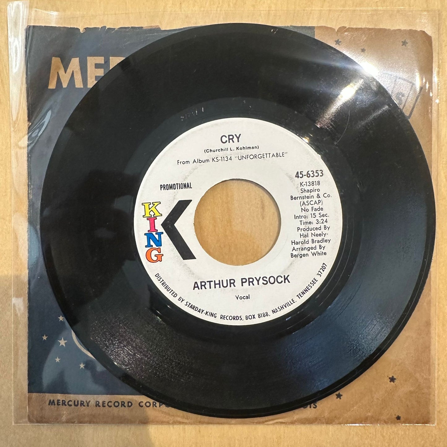 Arthur Prysock — Cry / Unforgettable 7"