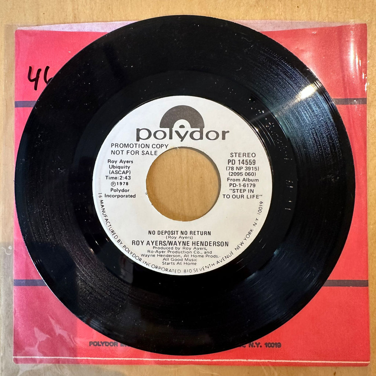 Roy Ayers / Wayne Henderson - No Deposit No Return (7")