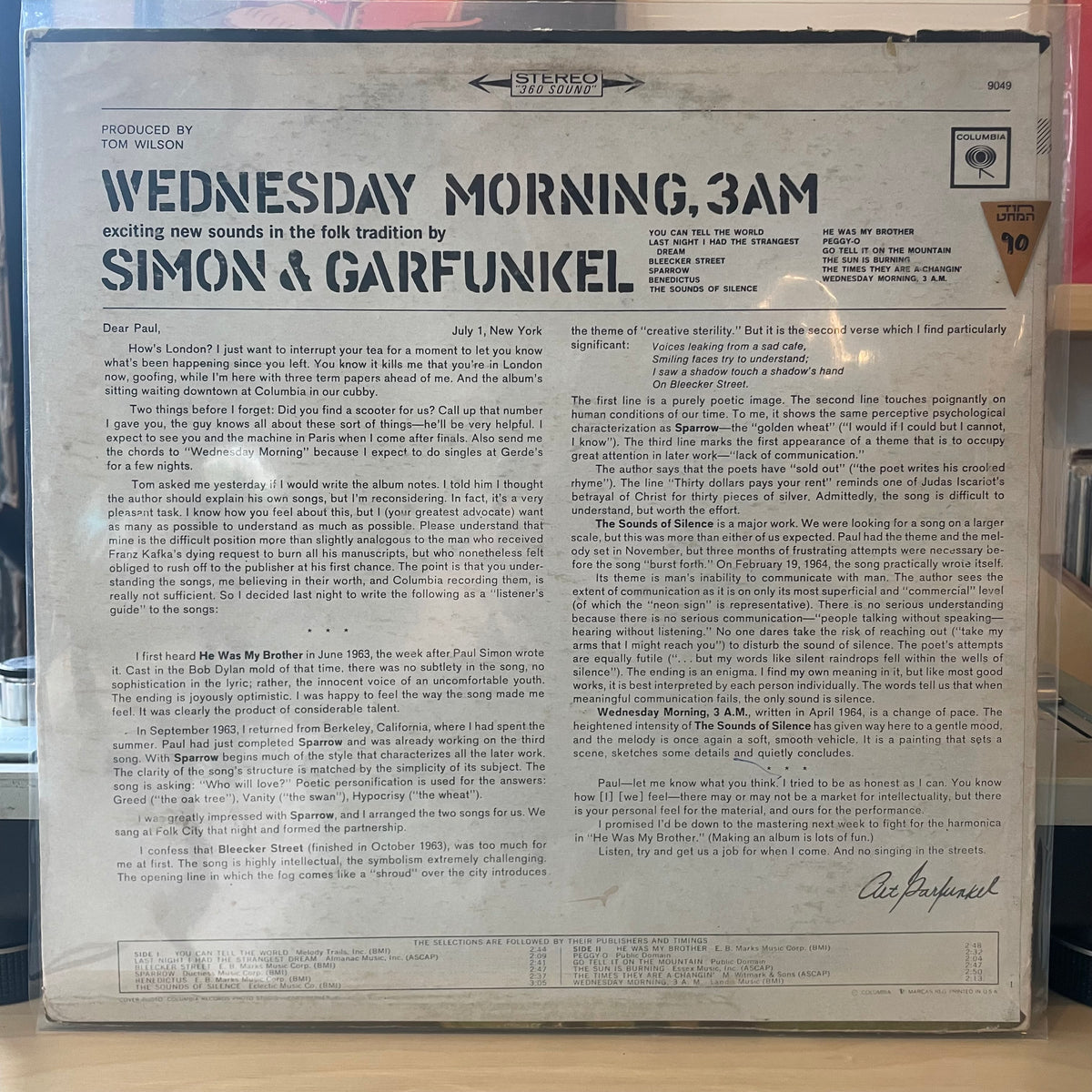 Simon & Garfunkel - Wednesday Morning, 3 A.M.