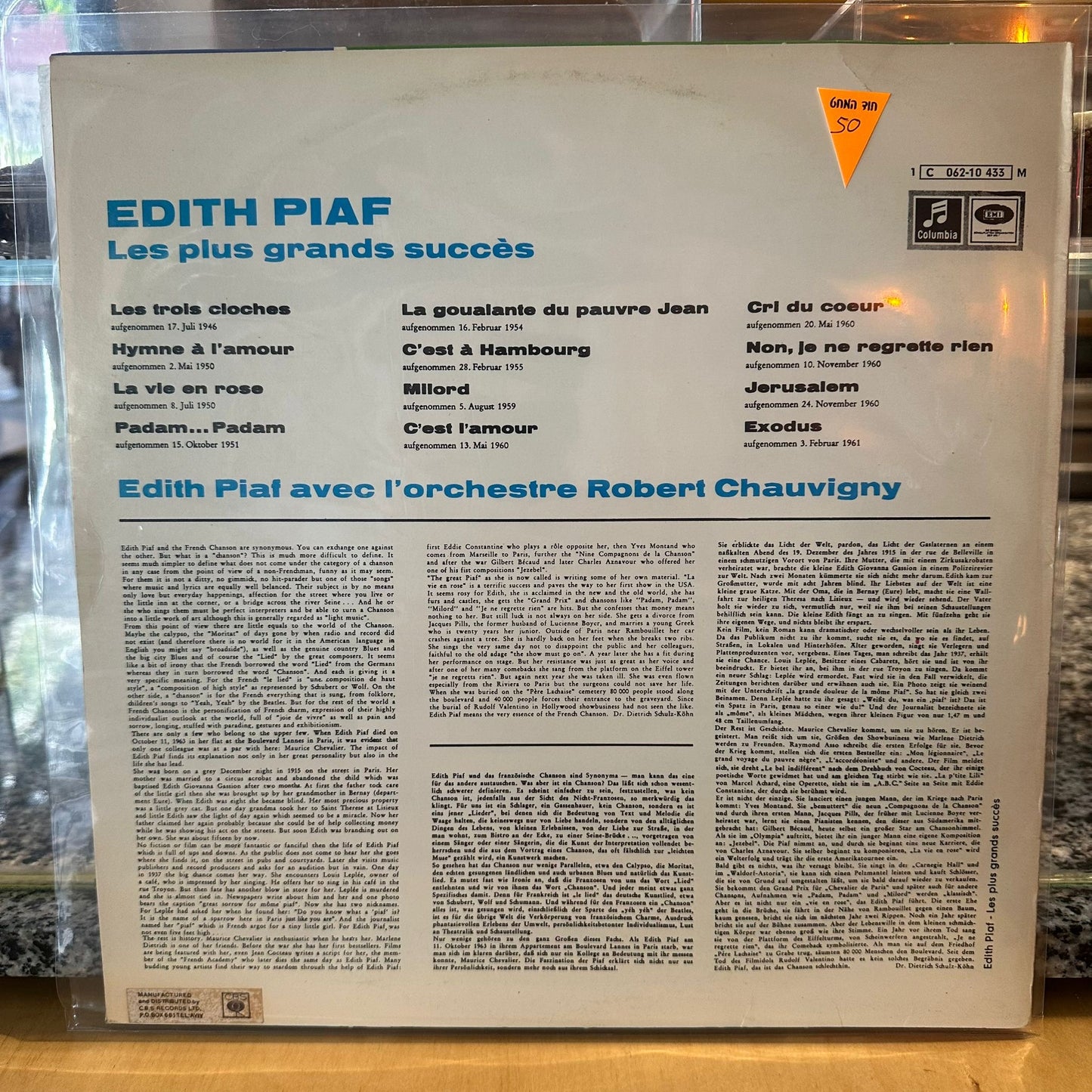 Edith Piaf – Les Plus Grands Succès