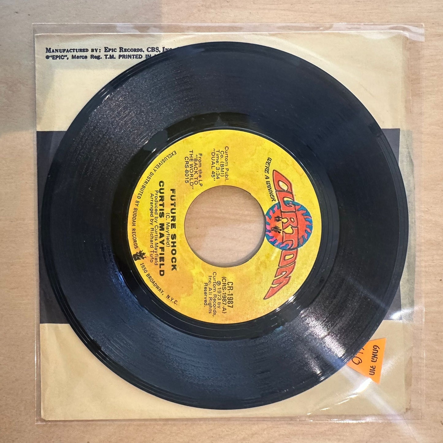 Curtis Mayfield — Future Shock / The Other Side Of Town 7"