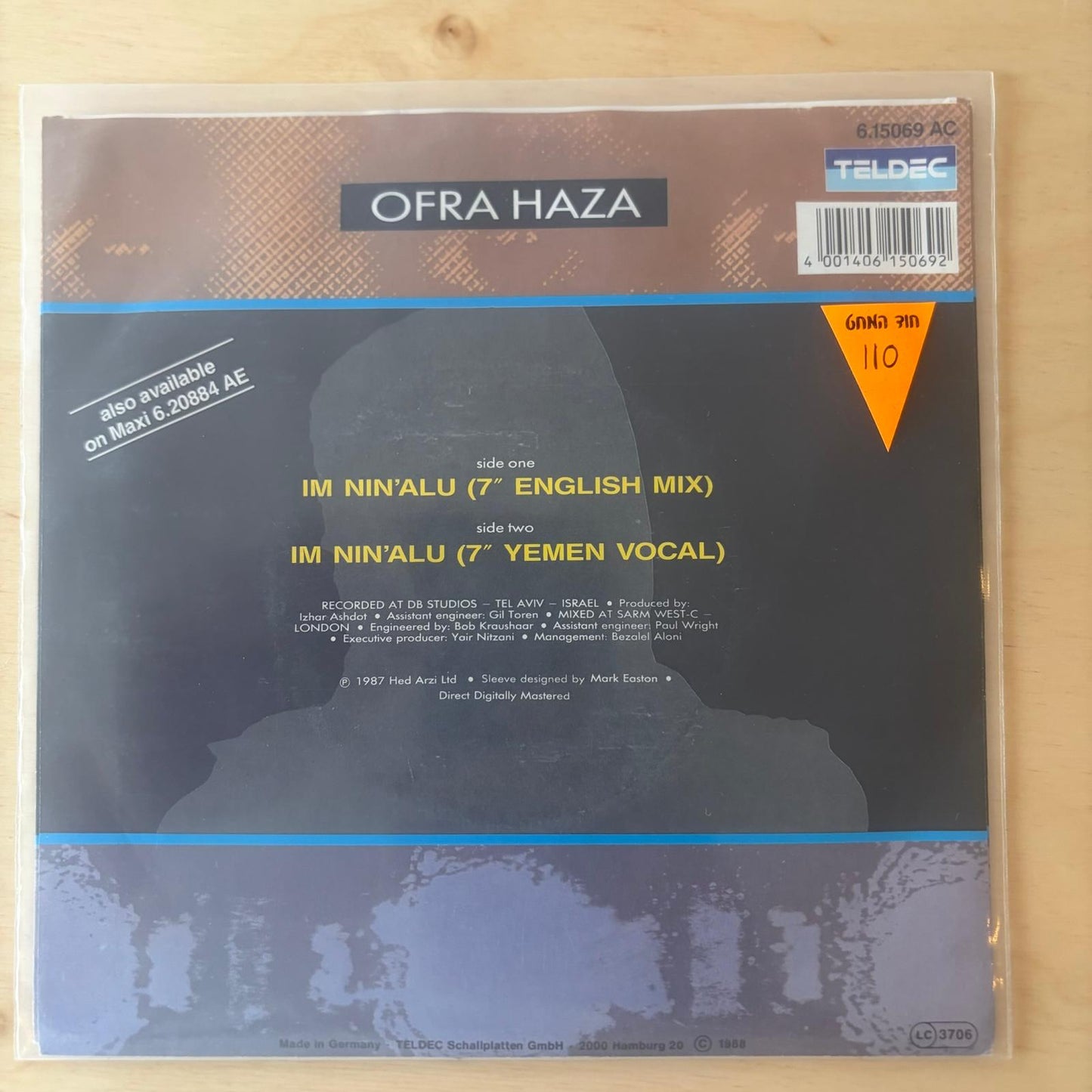 Ofra Haza - Im Nin'Alu (Played In Full Mix) 7"