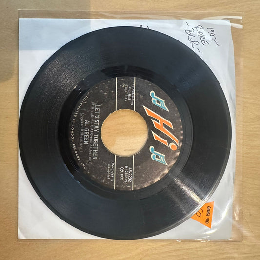Al Green — Let's Stay Together / Tomorrow's Dream 7"