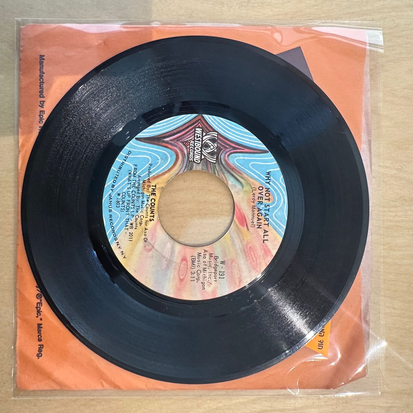 The Counts — Thinking Single / Why Not Start All Over Again 7"