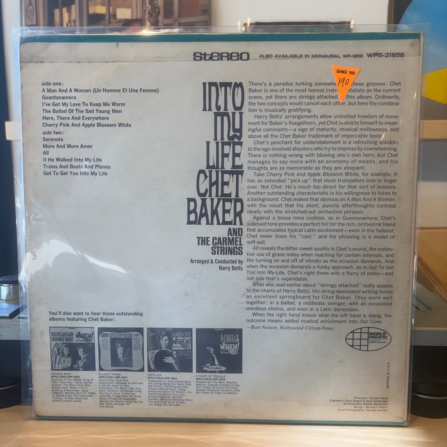 Chet Baker & The Carmel Strings - Into My Life