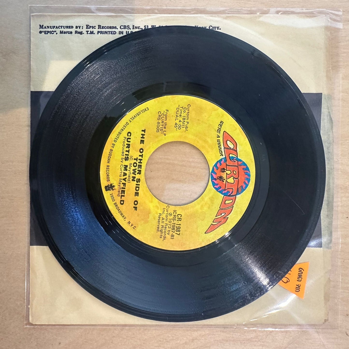 Curtis Mayfield — Future Shock / The Other Side Of Town 7"