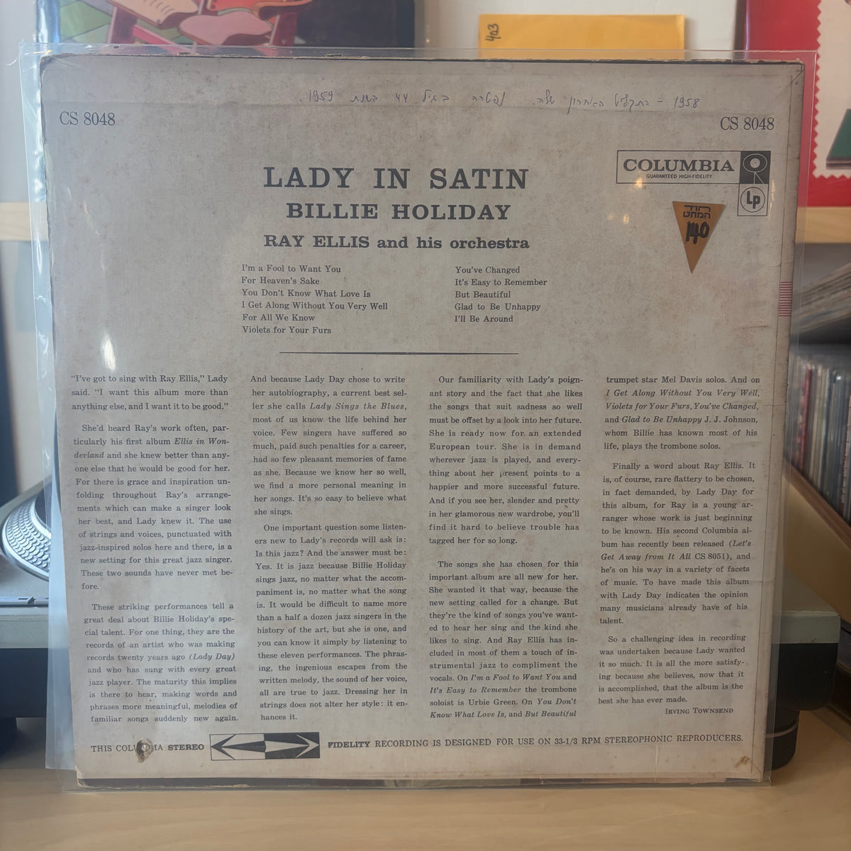 Billie Holiday With Ray Ellis And His Orchestra - Lady In Satin