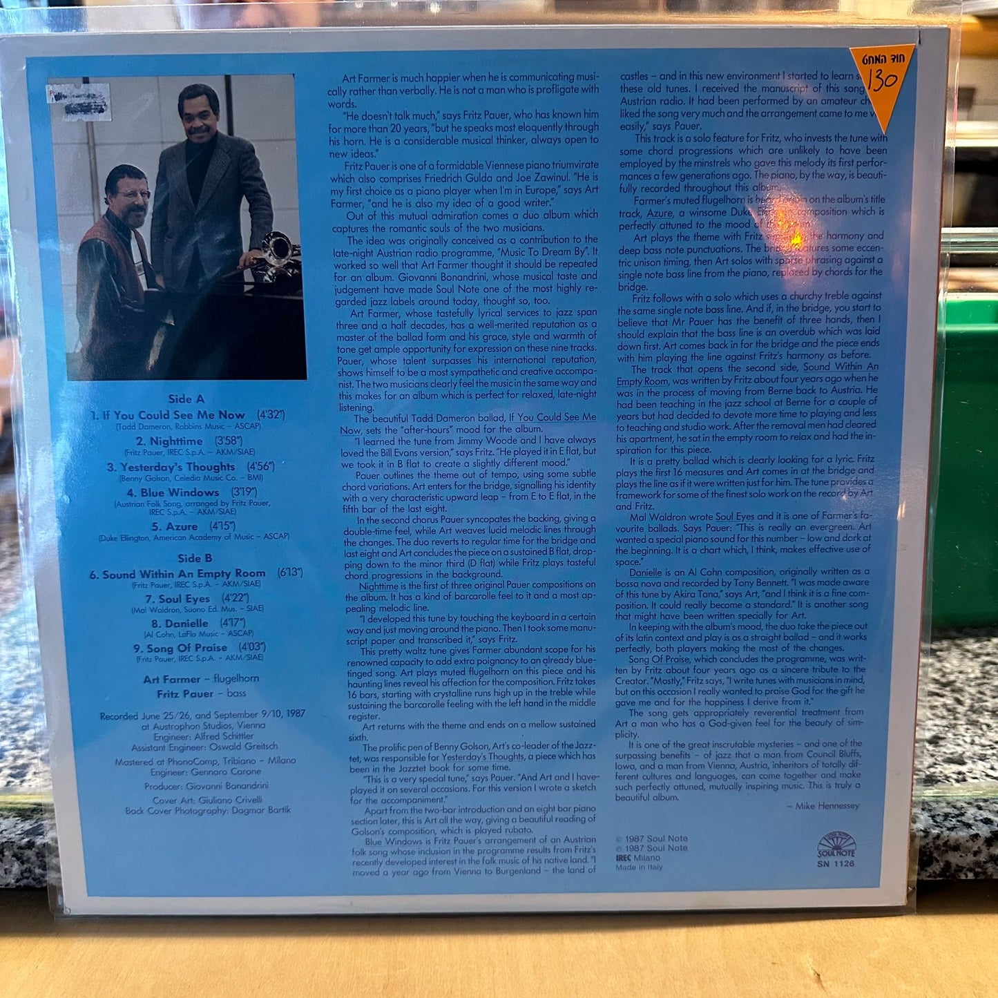 Art Farmer & Fritz Pauer – Azure