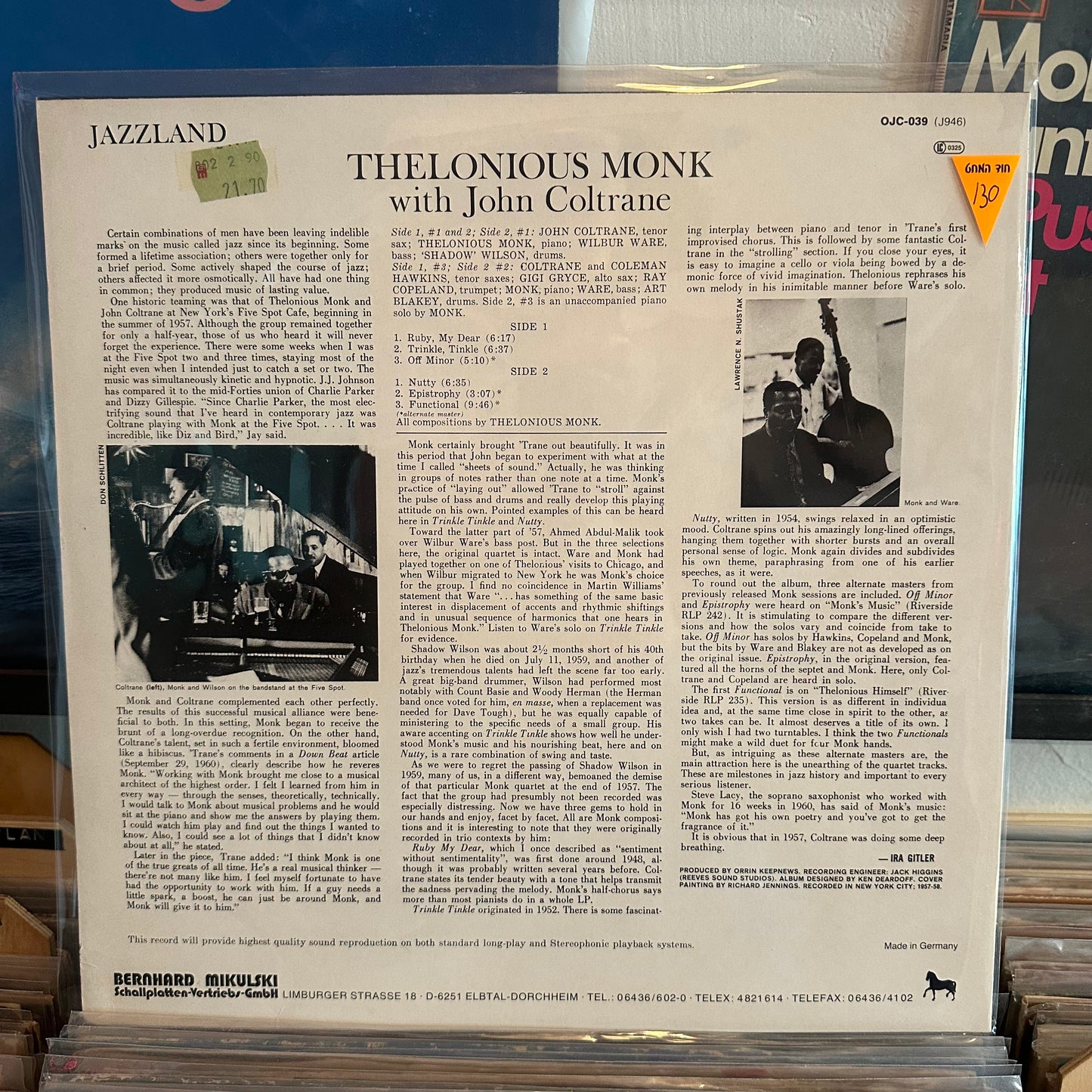 Thelonious monk - with John Coltrane