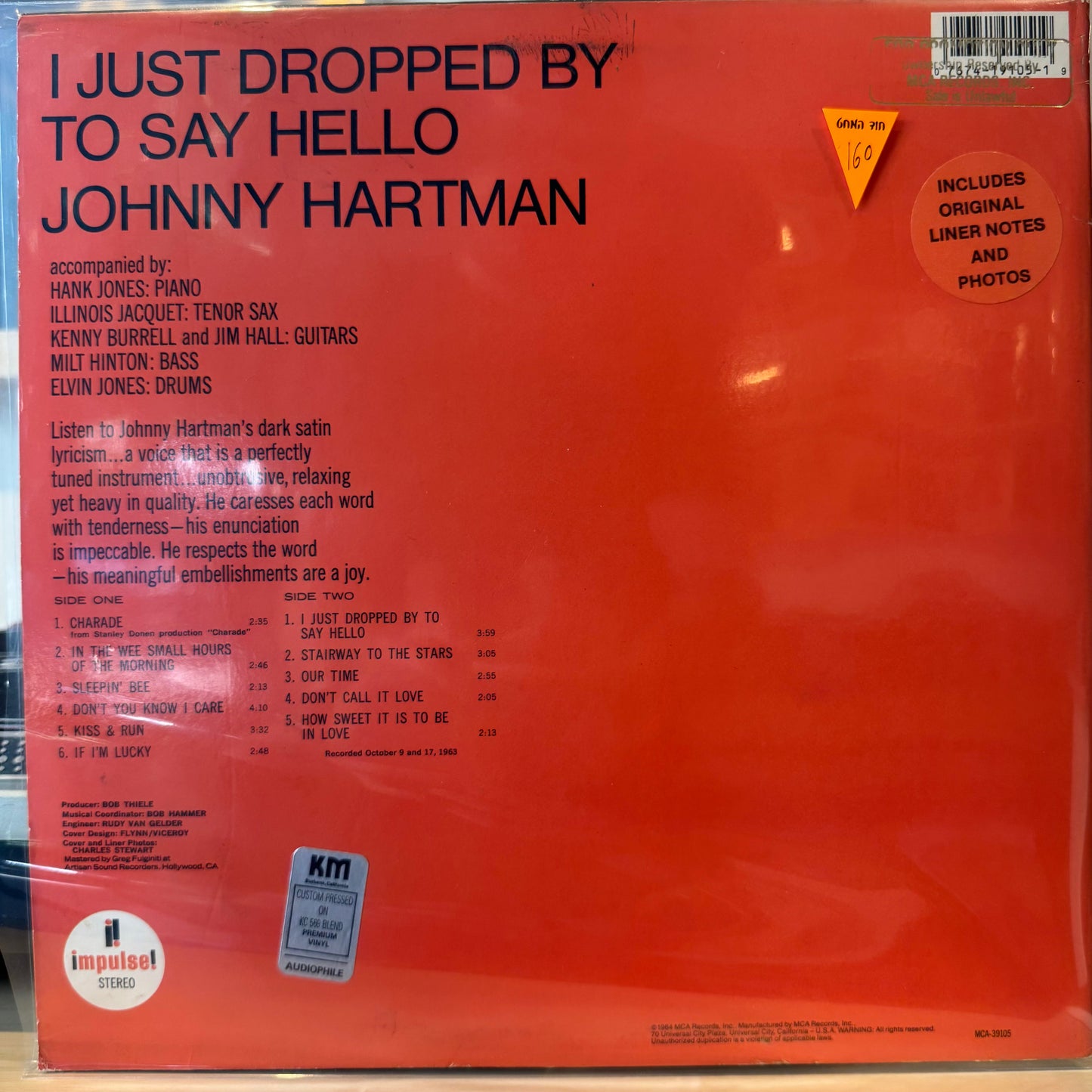 Johnny Hartman - I Just Dropped By To Say Hello