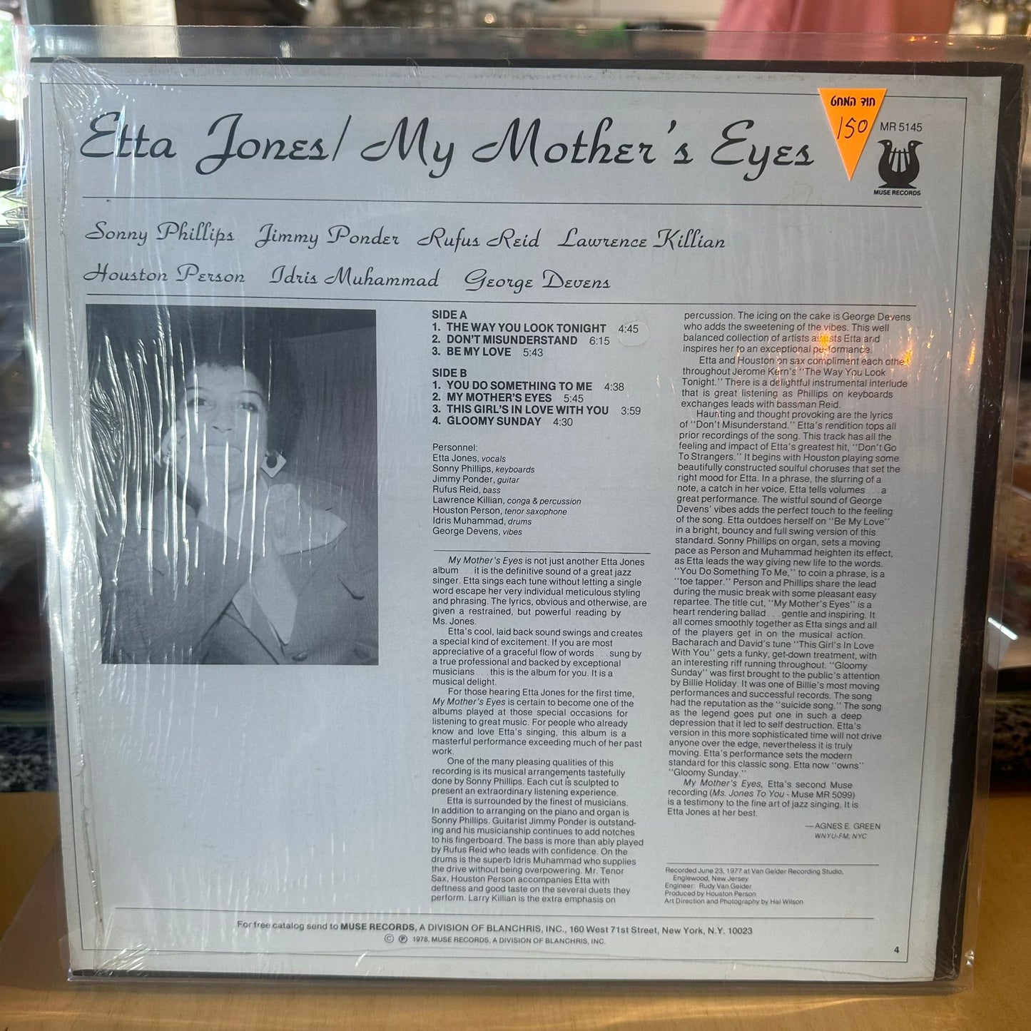 Etta Jones, Sonny Phillips, Jimmy Ponder, Rufus Reid, Lawrence Killian, Houston Person, George Devens - My Mother's Eyes