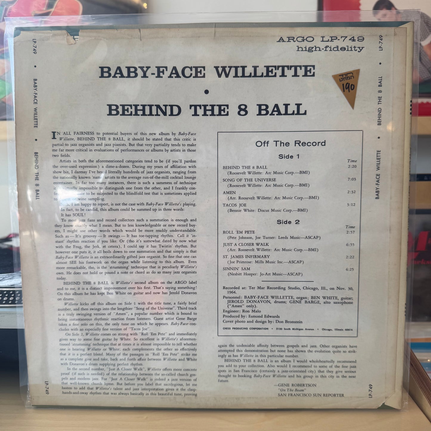Baby-Face Willette - Behind The 8 Ball