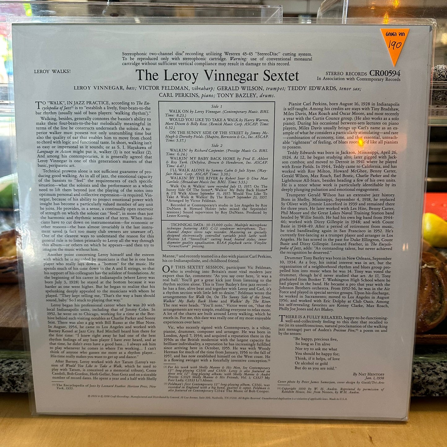 The Leroy Vinnegar Sextet - Leroy Walks!