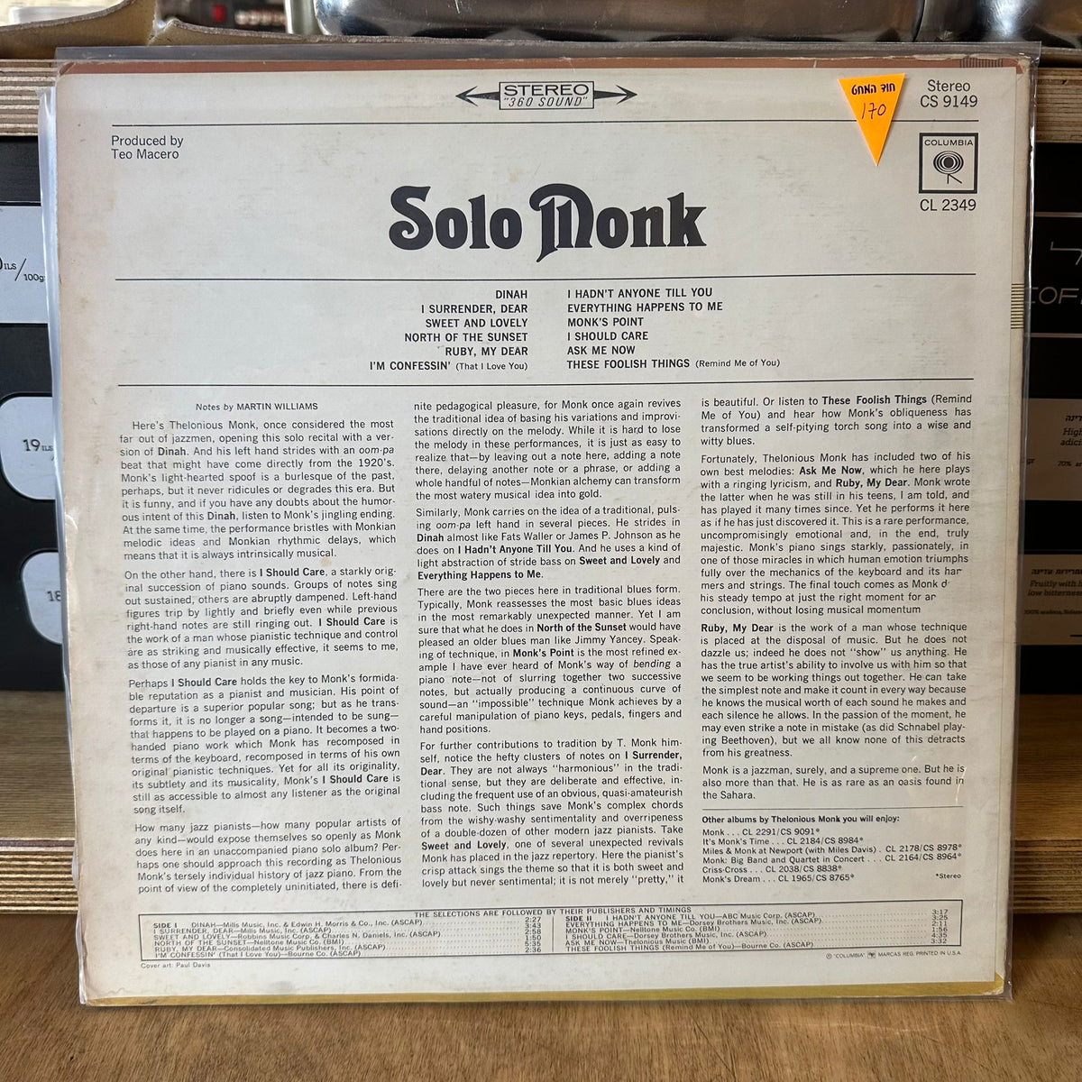 Thelonious Monk - Solo Monk