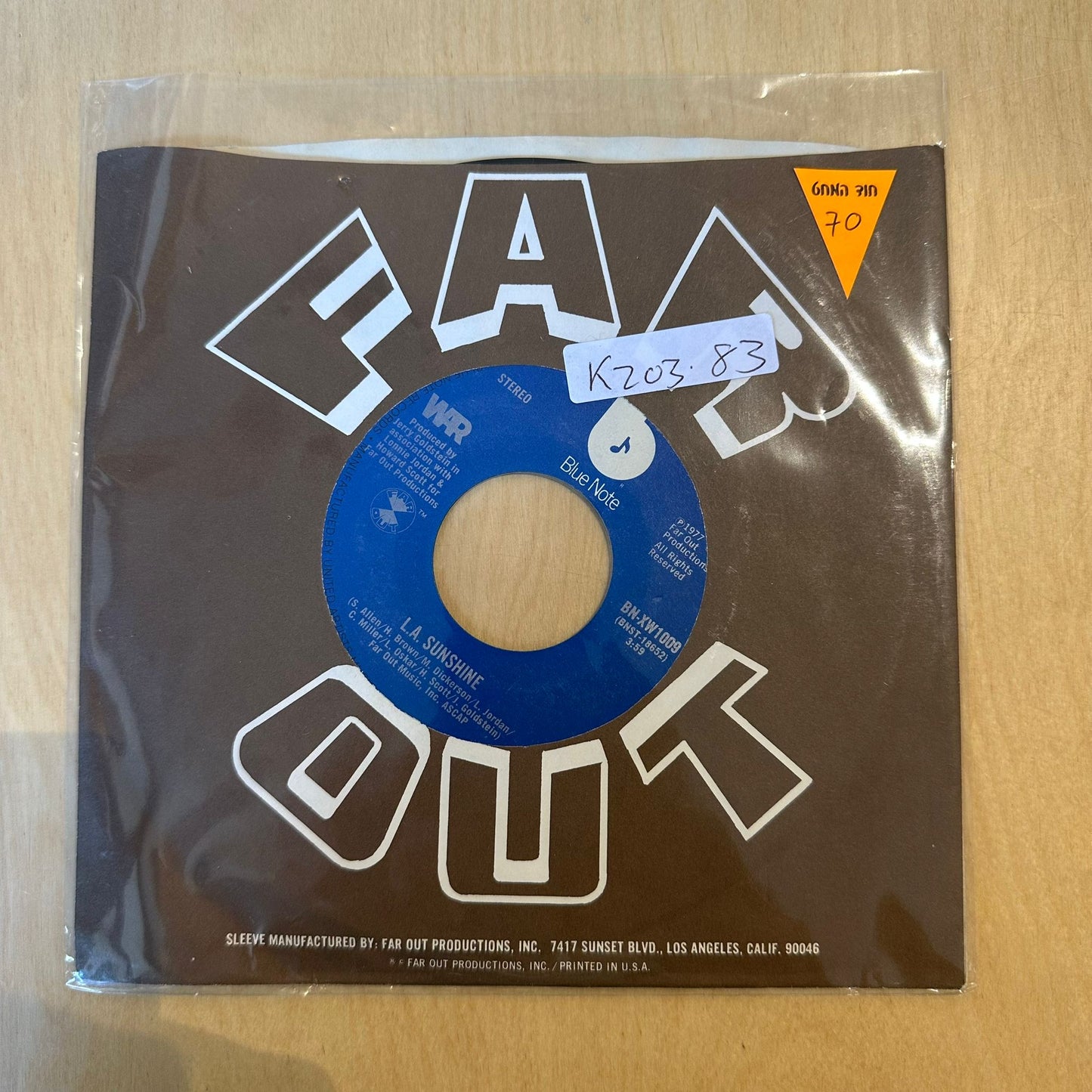 War - L.A. Sunshine 7”